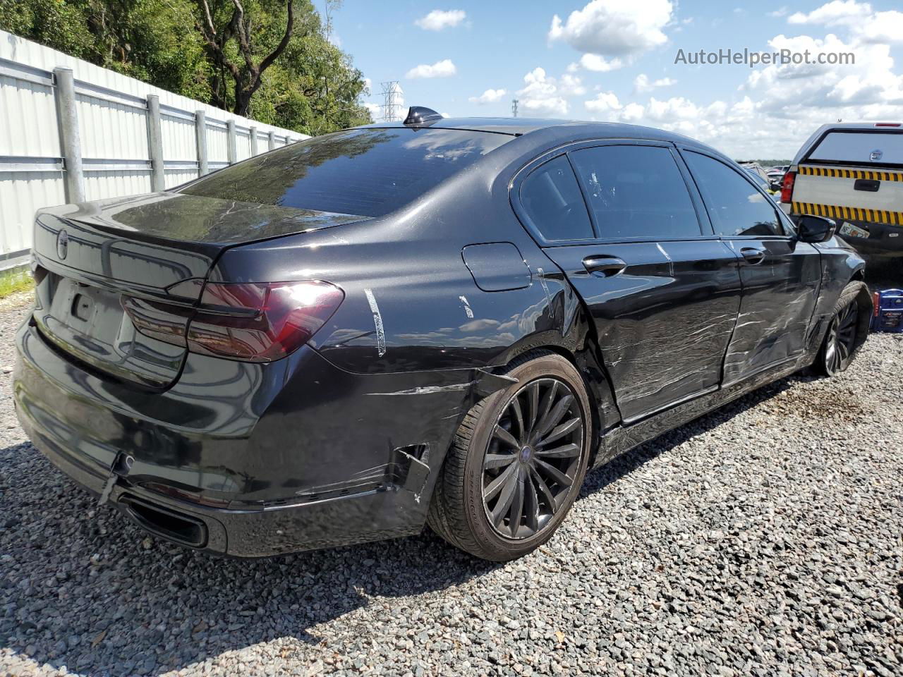 2019 Bmw 740 I Черный vin: WBA7E2C51KB454698