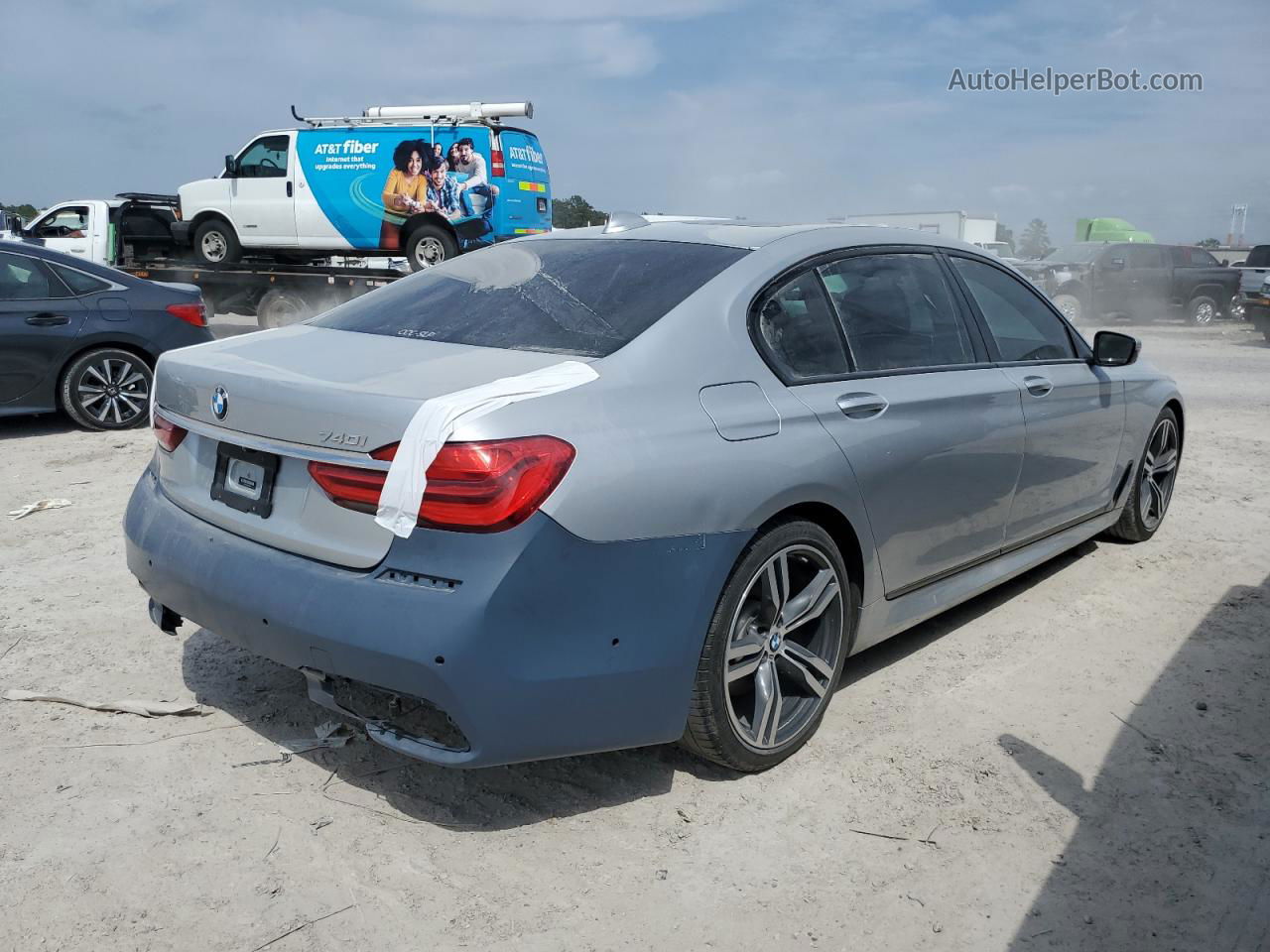 2019 Bmw 740 I Silver vin: WBA7E2C52KB454029