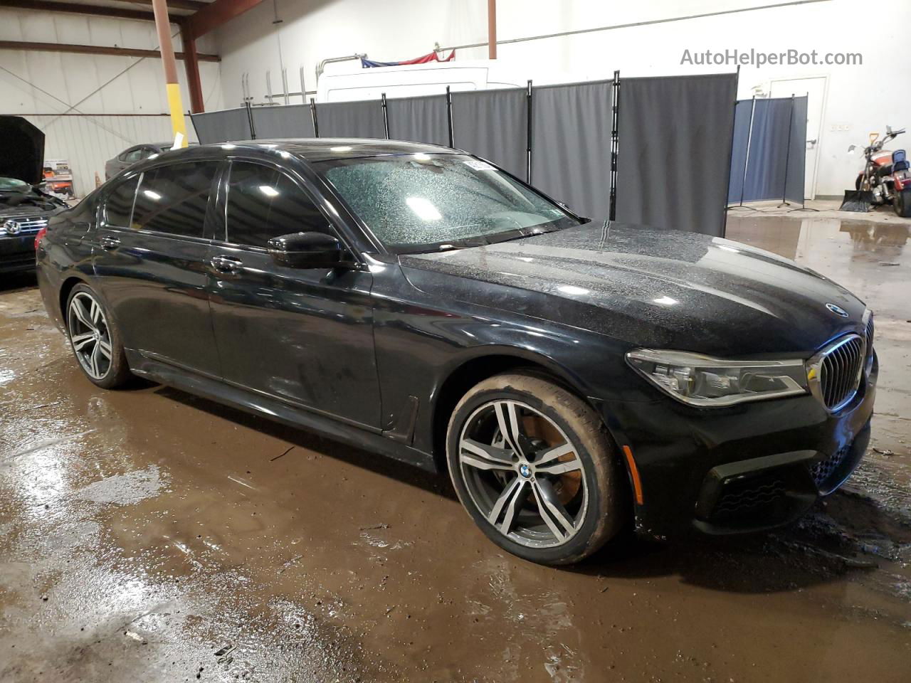 2019 Bmw 740 I Черный vin: WBA7E2C55KB217339