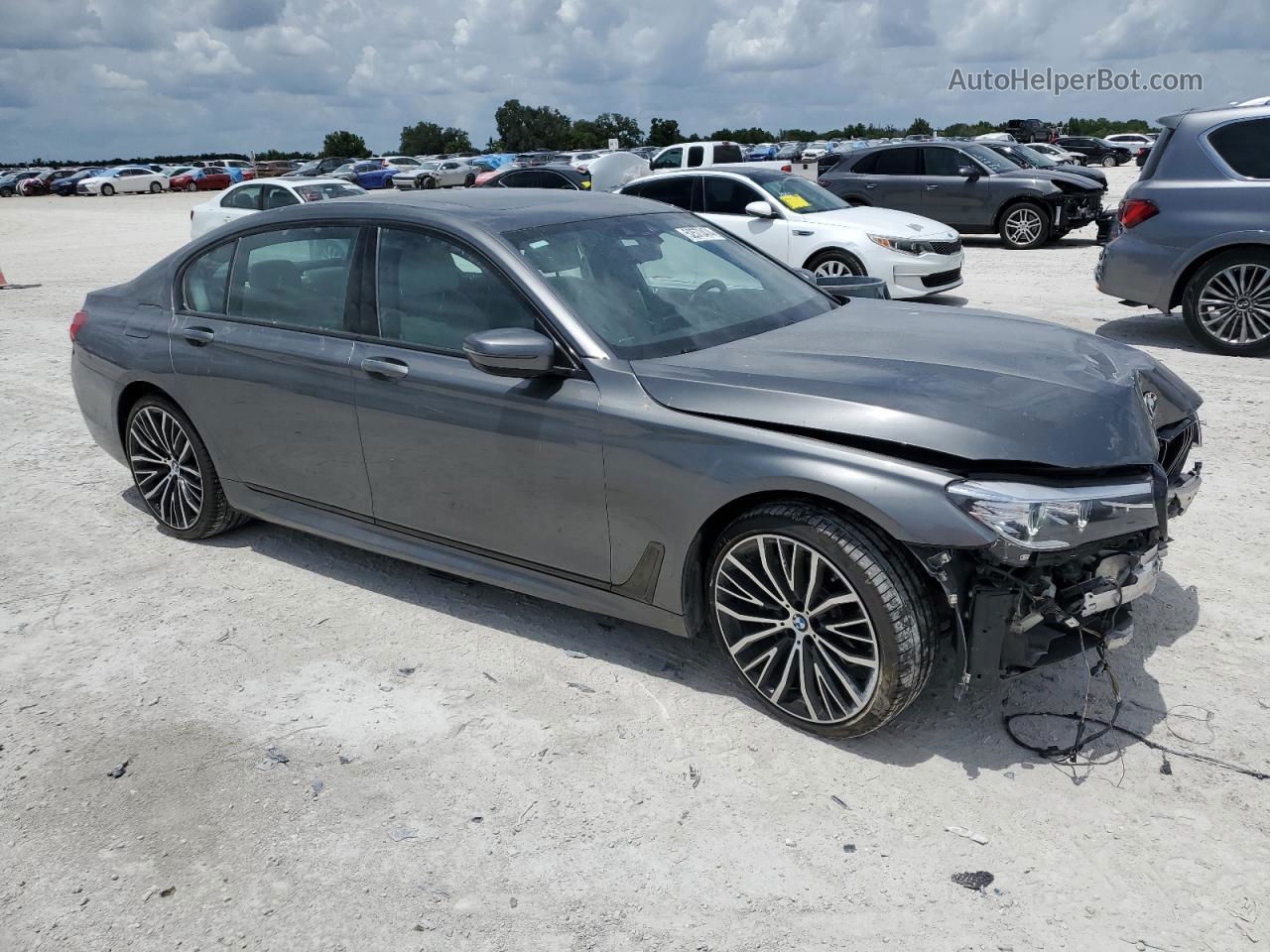 2019 Bmw 740 I Gray vin: WBA7E2C57KB217911