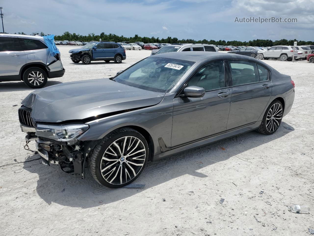 2019 Bmw 740 I Gray vin: WBA7E2C57KB217911