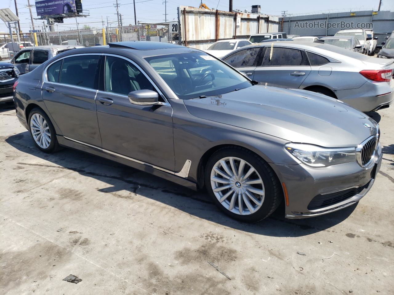 2019 Bmw 740 I Gray vin: WBA7E2C58KB454536