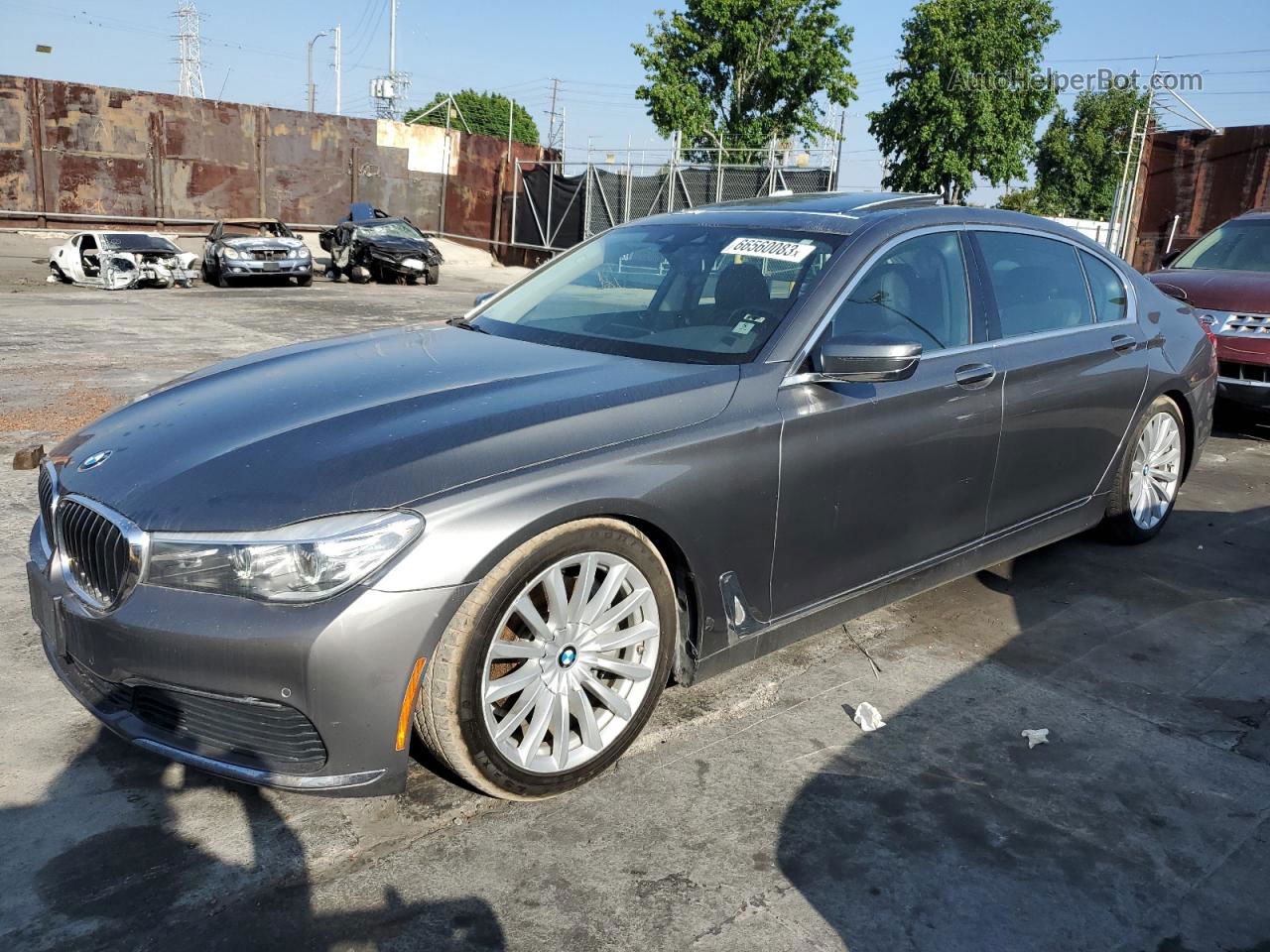 2019 Bmw 740 I Charcoal vin: WBA7E2C58KB454536