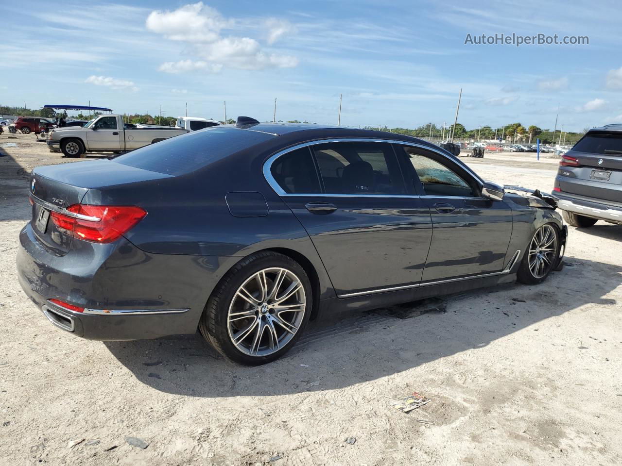 2019 Bmw 740 I Синий vin: WBA7E2C59KB218431