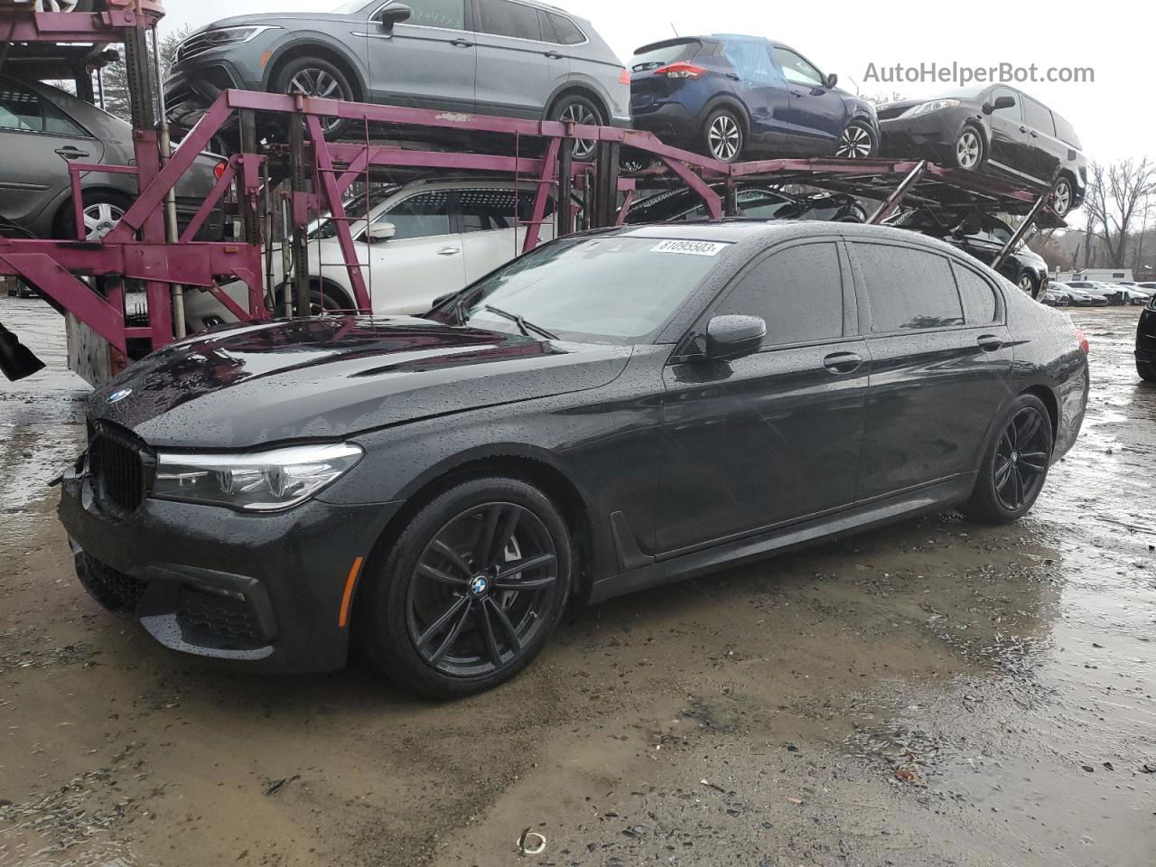 2019 Bmw 740 Xi Black vin: WBA7E4C57KGV70129