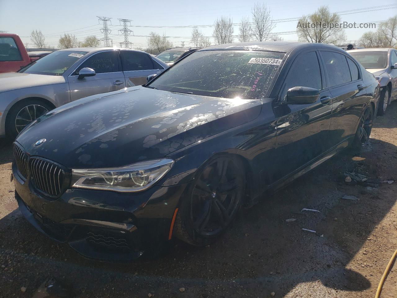 2019 Bmw 750 I Black vin: WBA7F0C56KGM24441