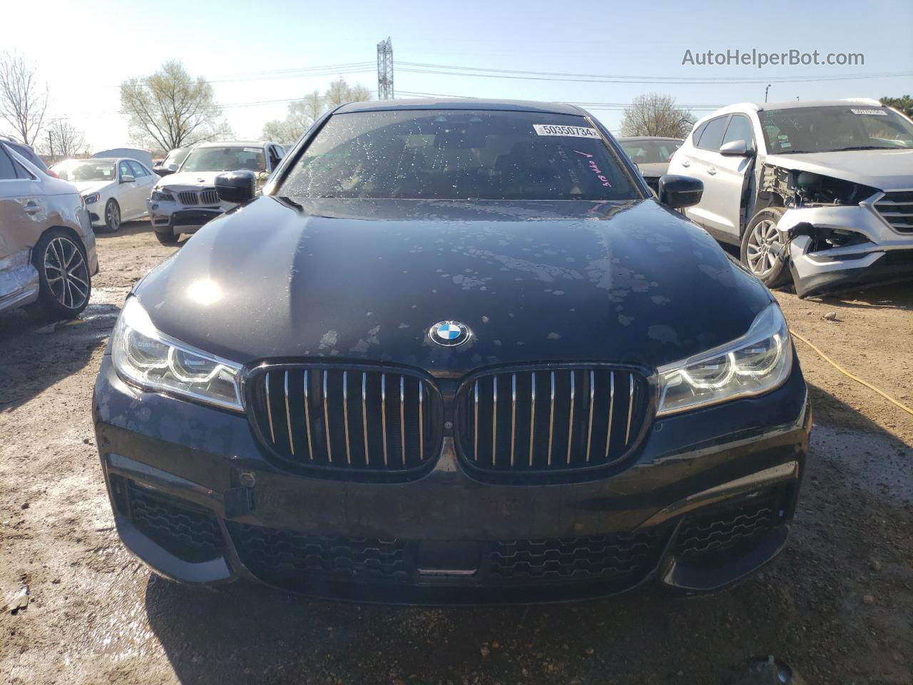 2019 Bmw 750 I Черный vin: WBA7F0C56KGM24441