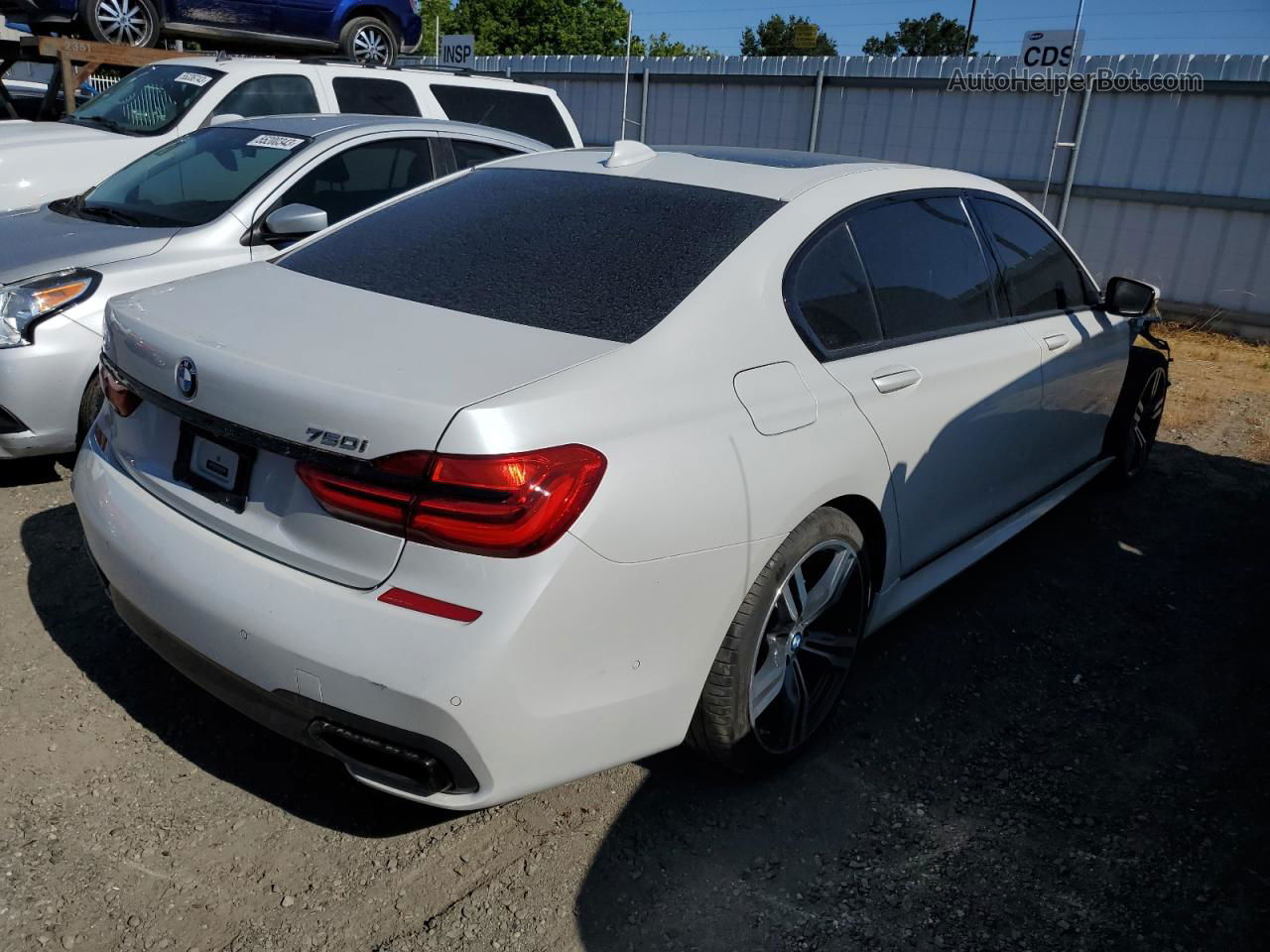 2019 Bmw 750 I White vin: WBA7F0C57KGM24223