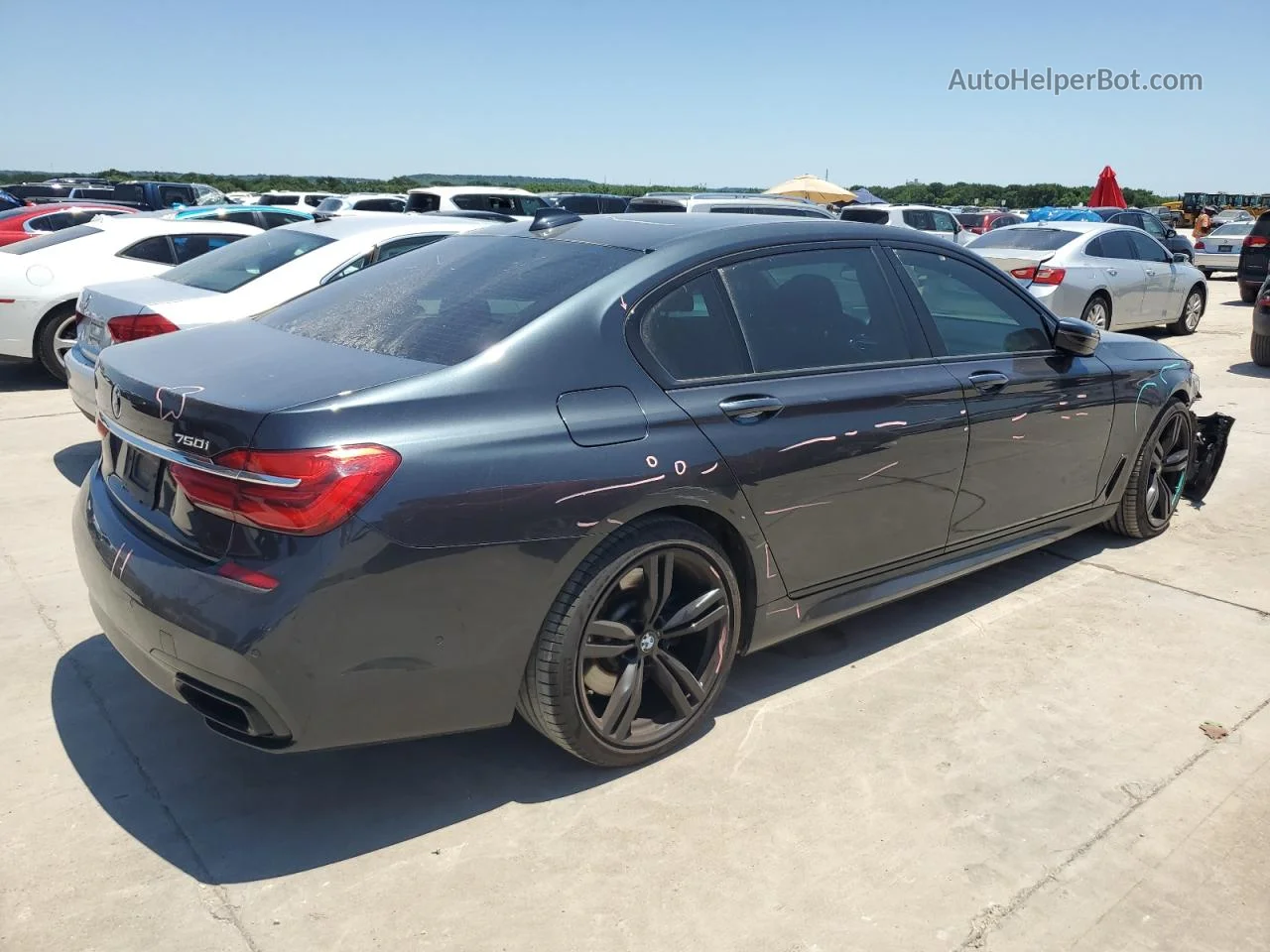 2019 Bmw 750 I Серый vin: WBA7F0C58KGM24666