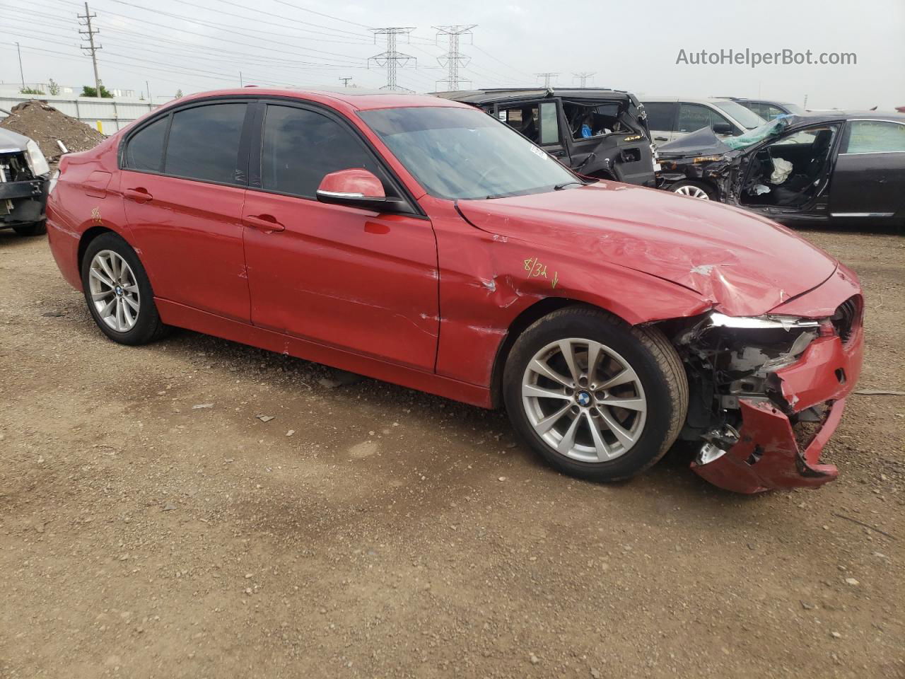 2016 Bmw 320 Xi Red vin: WBA8A3C59GK552102