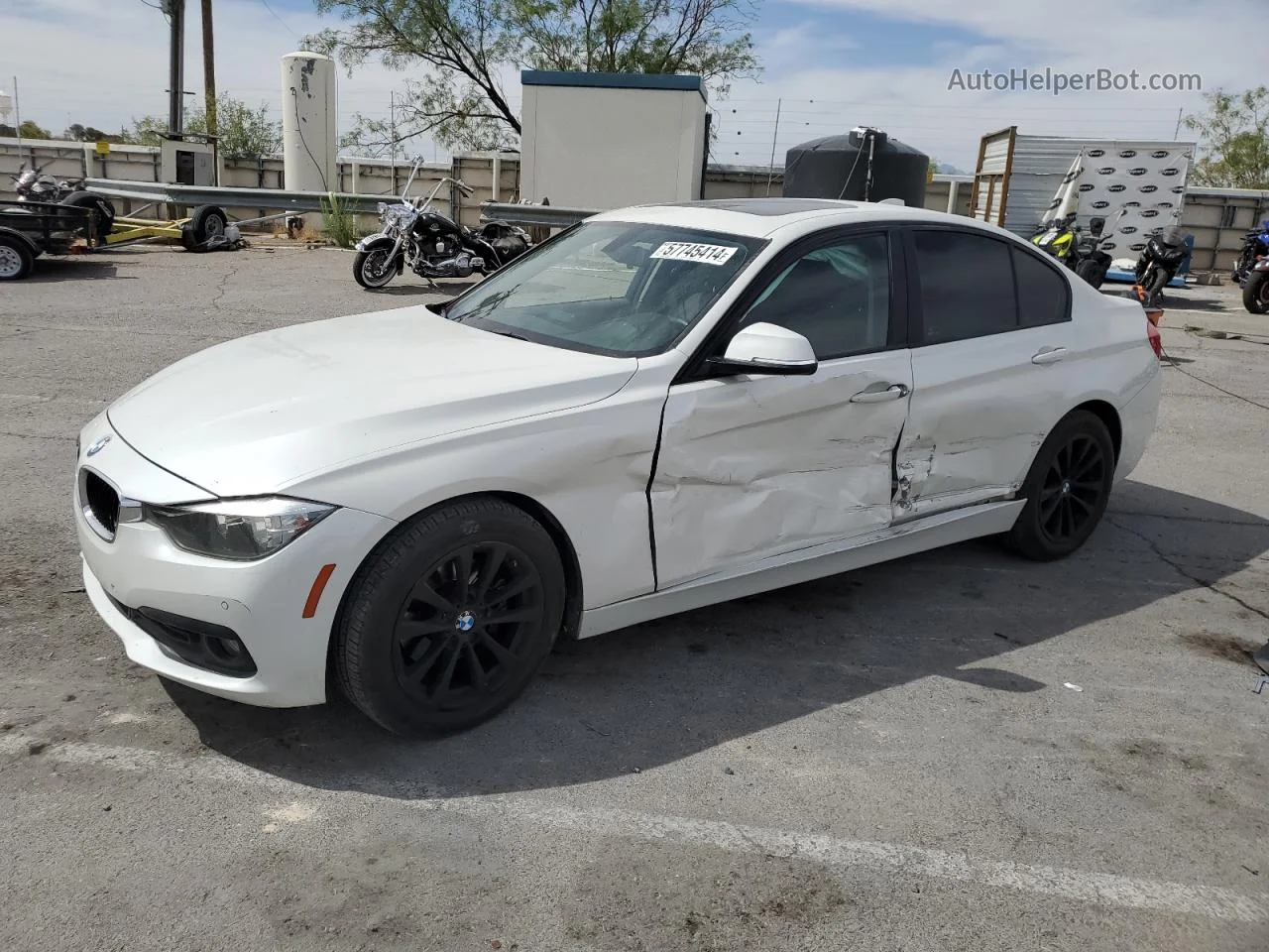 2016 Bmw 320 I White vin: WBA8A9C52GK617925