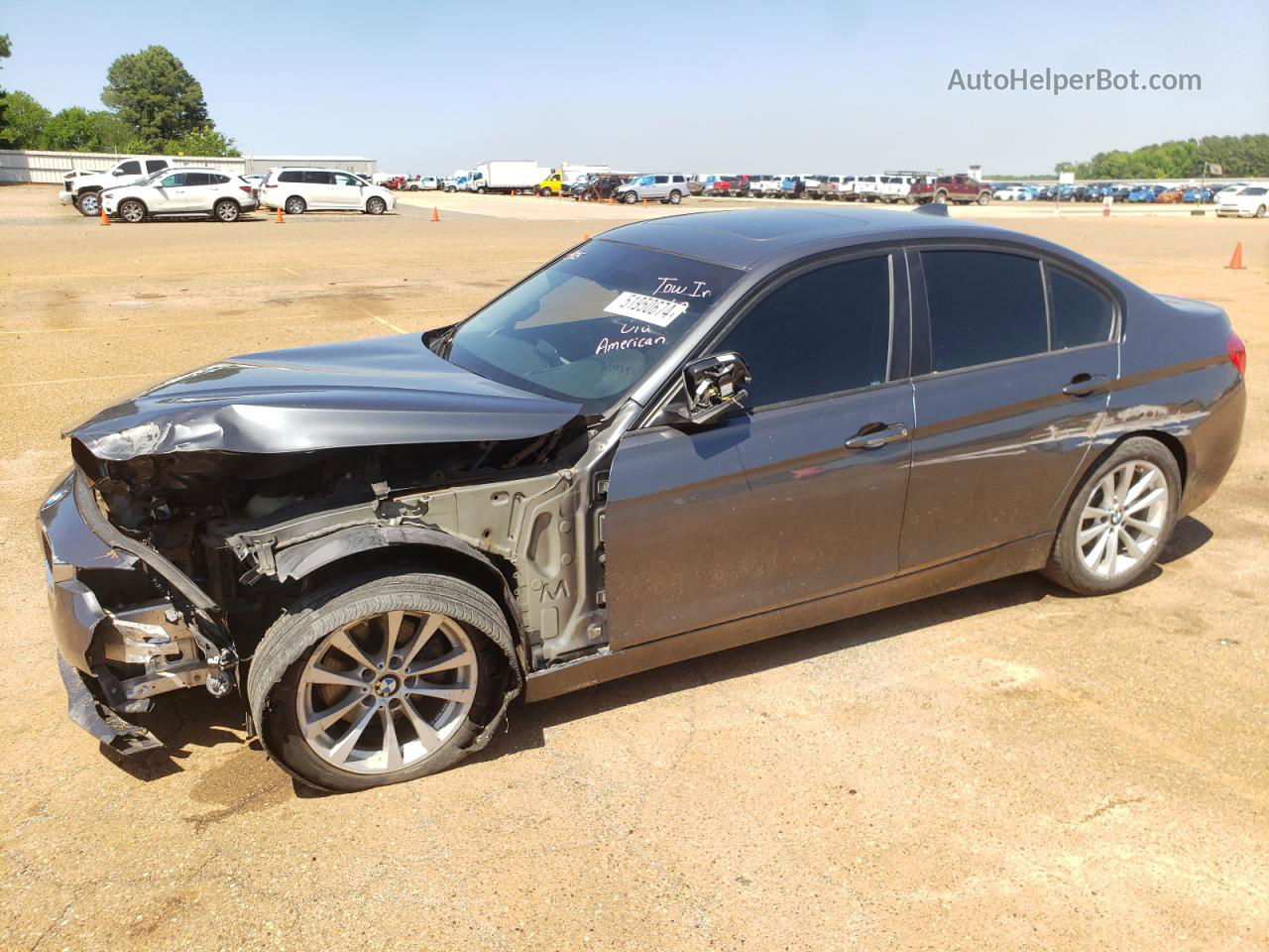 2017 Bmw 320 I Gray vin: WBA8A9C57HK619686