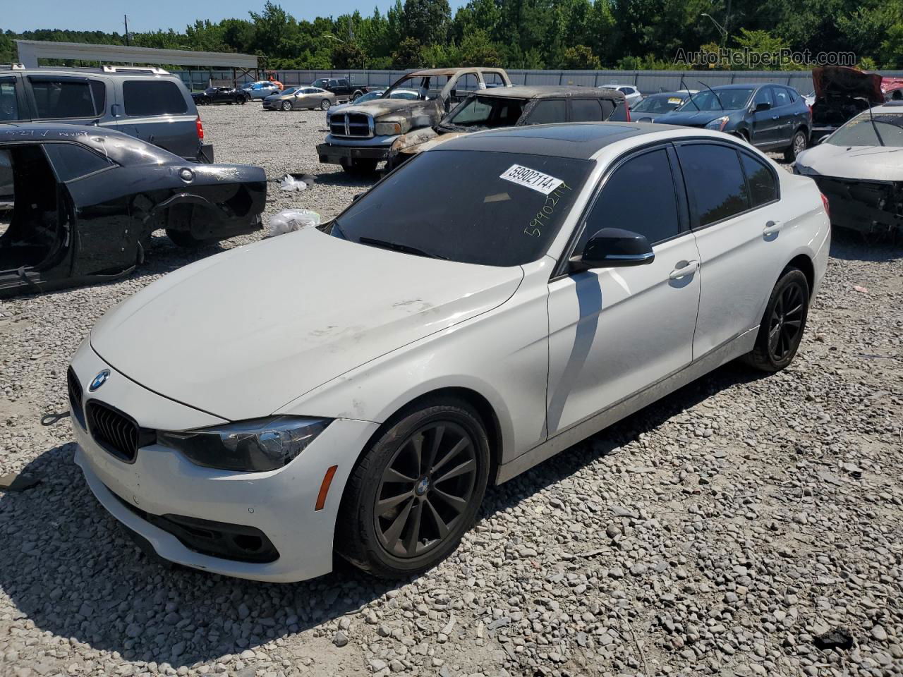 2016 Bmw 320 I White vin: WBA8A9C5XGK616246