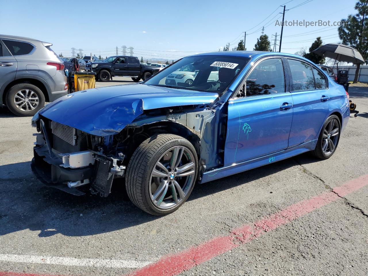 2016 Bmw 340 I Синий vin: WBA8B3C56GK383721