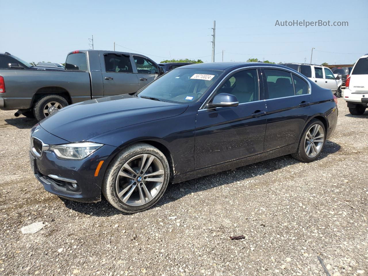 2017 Bmw 330 I Blue vin: WBA8B9C36HK886135