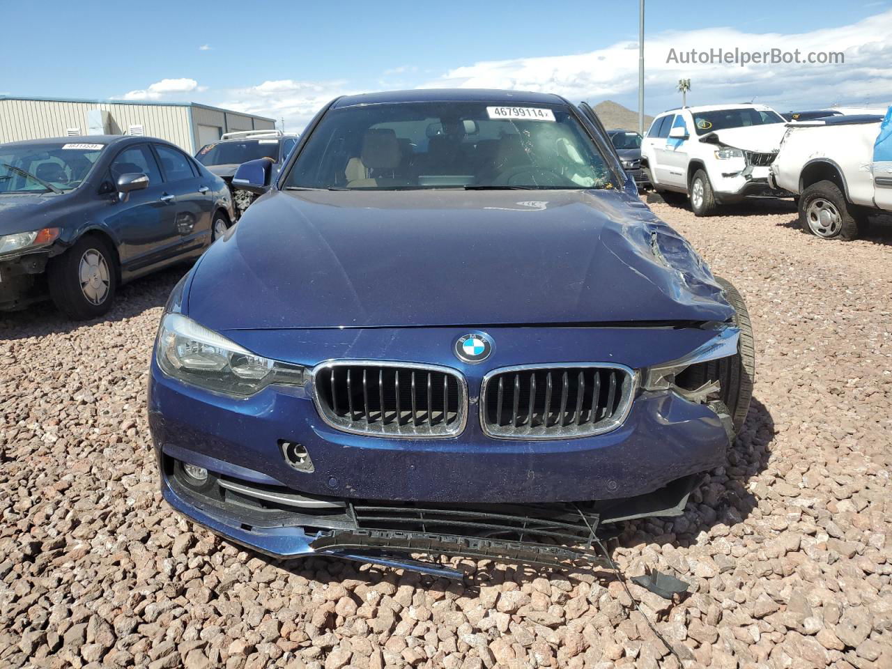 2017 Bmw 330 I Blue vin: WBA8B9C50HK676325