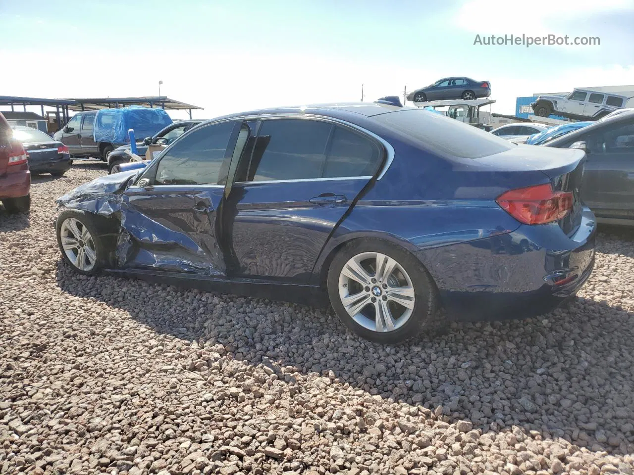 2017 Bmw 330 I Blue vin: WBA8B9C50HK676325