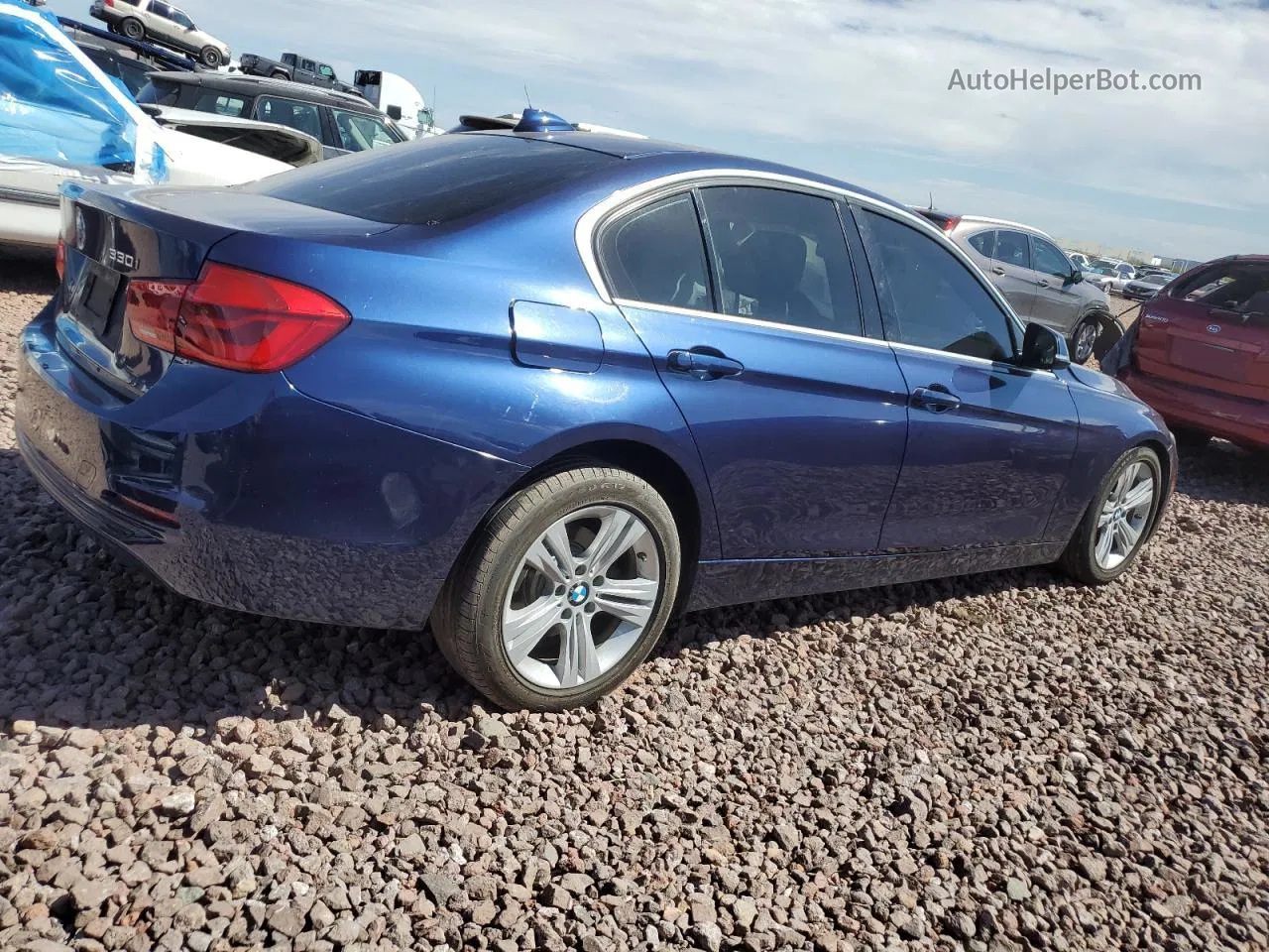 2017 Bmw 330 I Blue vin: WBA8B9C50HK676325