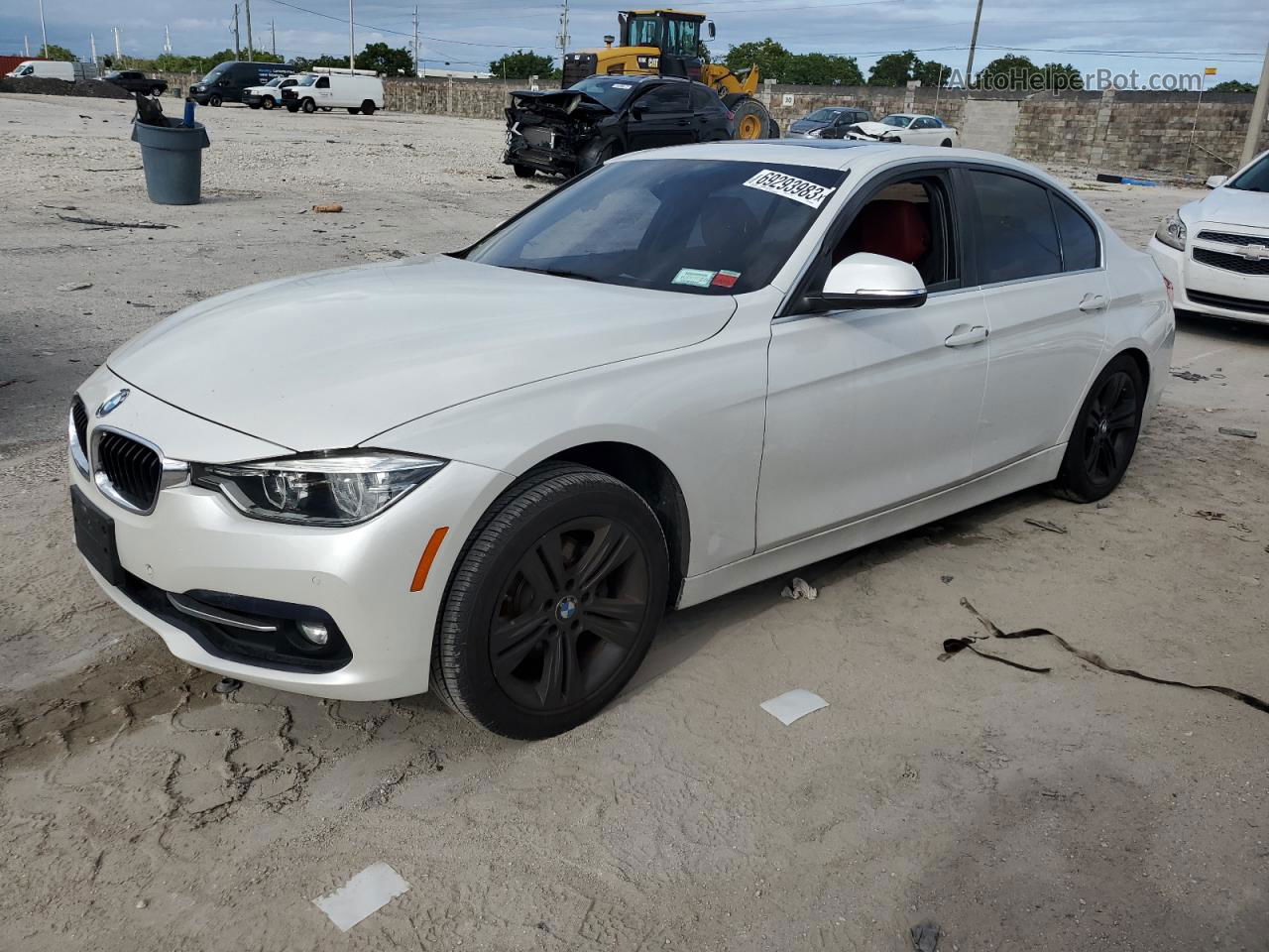 2017 Bmw 330 I White vin: WBA8B9G30HNU53080