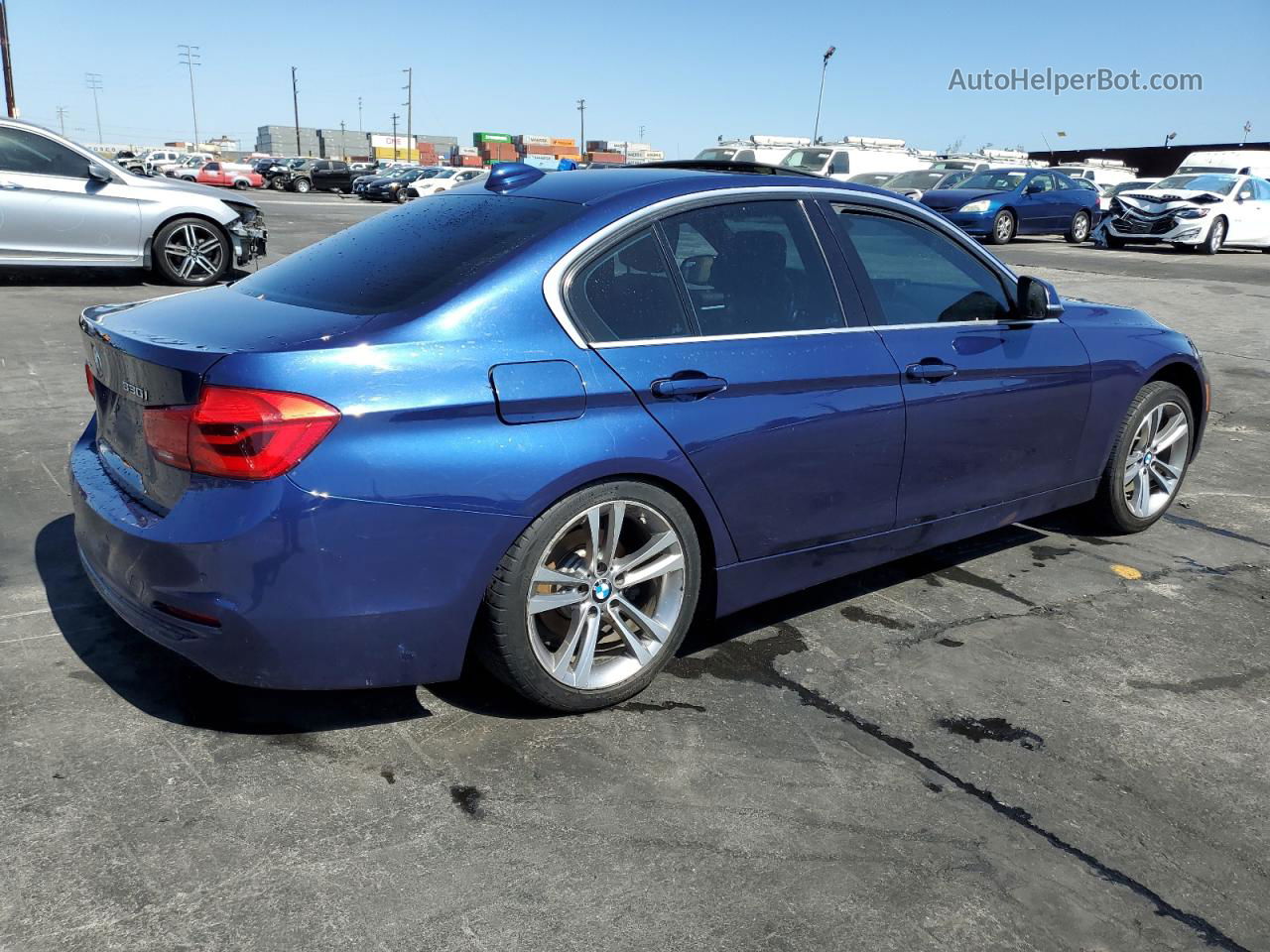 2017 Bmw 330 I Blue vin: WBA8B9G33HNU53123