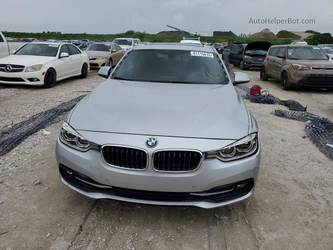 2017 Bmw 330 I Silver vin: WBA8B9G38HNU55403