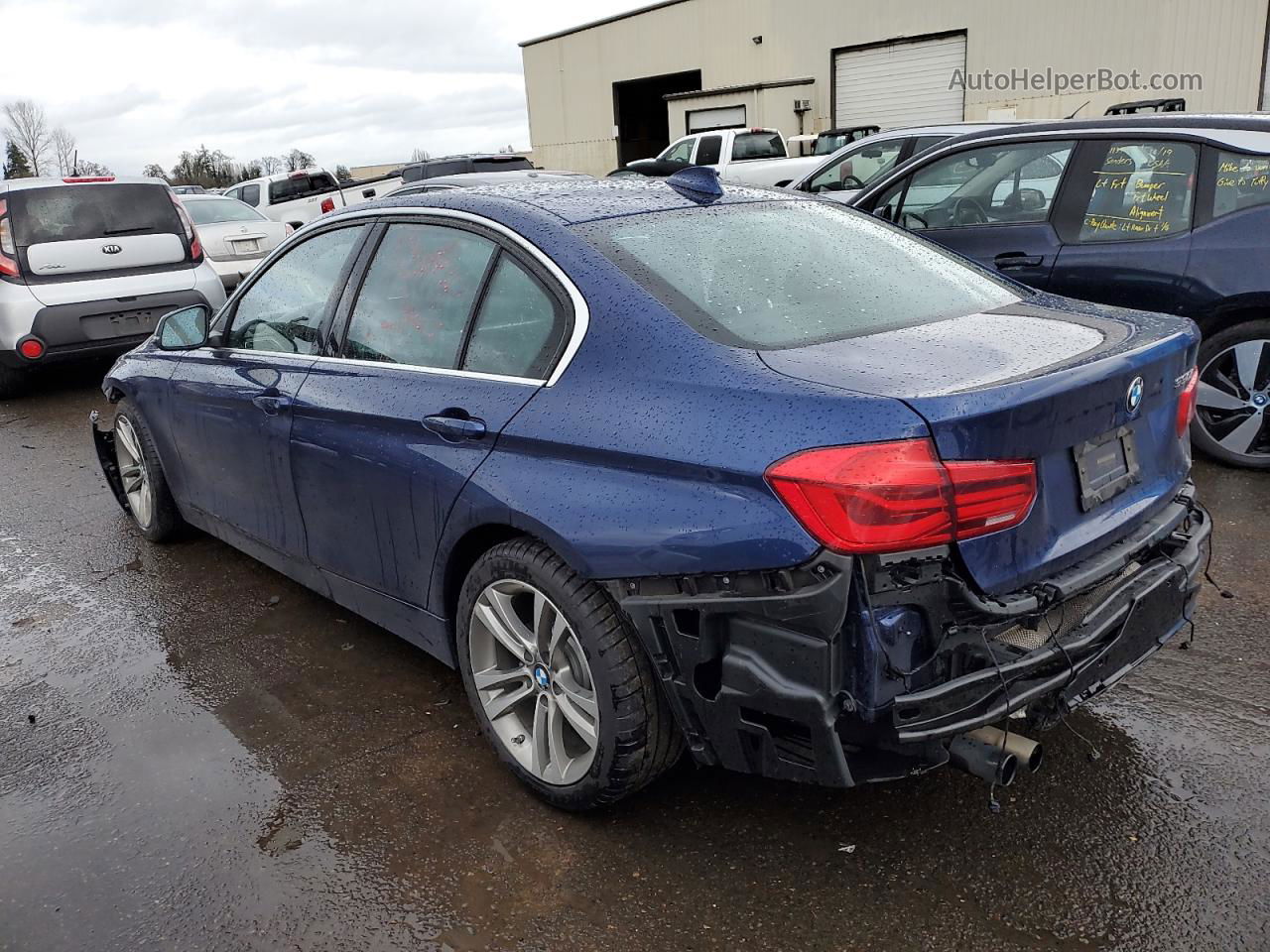 2017 Bmw 330 I Синий vin: WBA8B9G39HNU55653