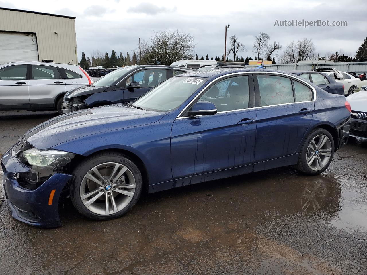 2017 Bmw 330 I Blue vin: WBA8B9G39HNU55653