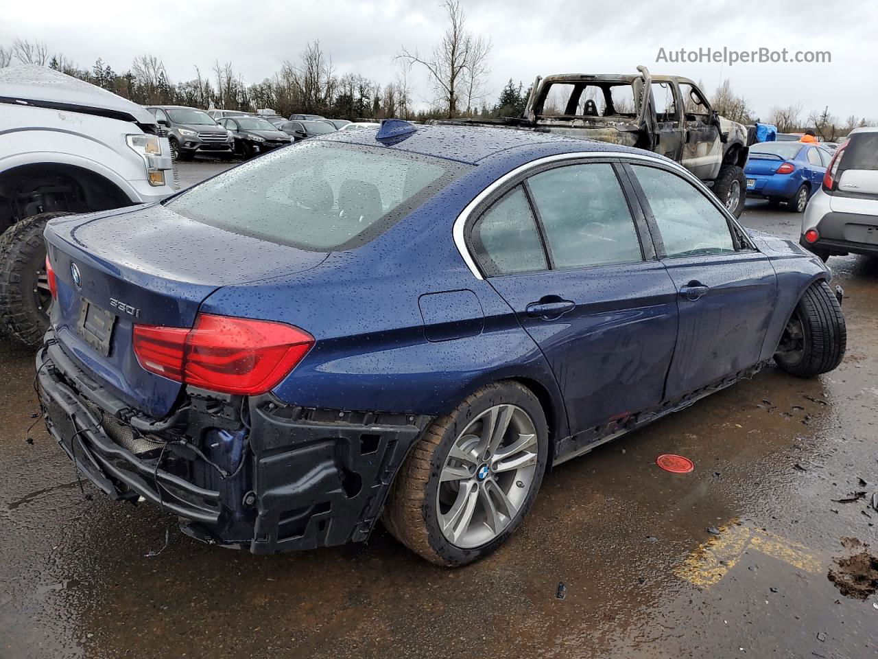 2017 Bmw 330 I Blue vin: WBA8B9G39HNU55653