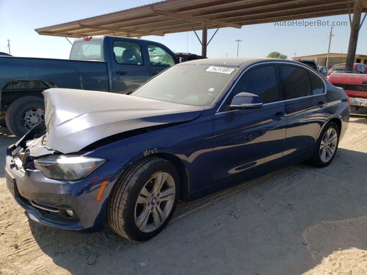 2017 Bmw 330 I Blue vin: WBA8B9G50HNU09887