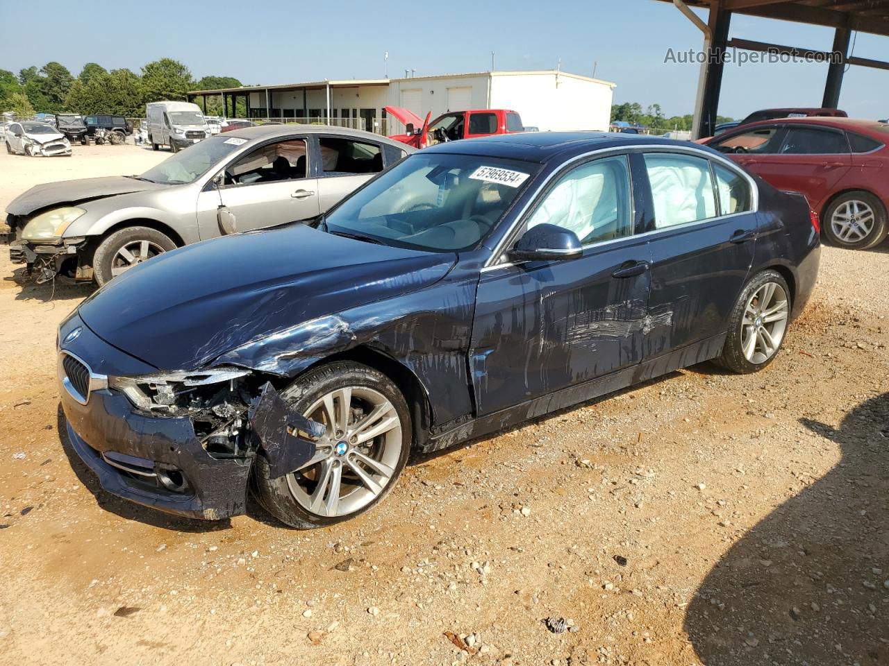 2017 Bmw 330 I Blue vin: WBA8B9G50HNU50715