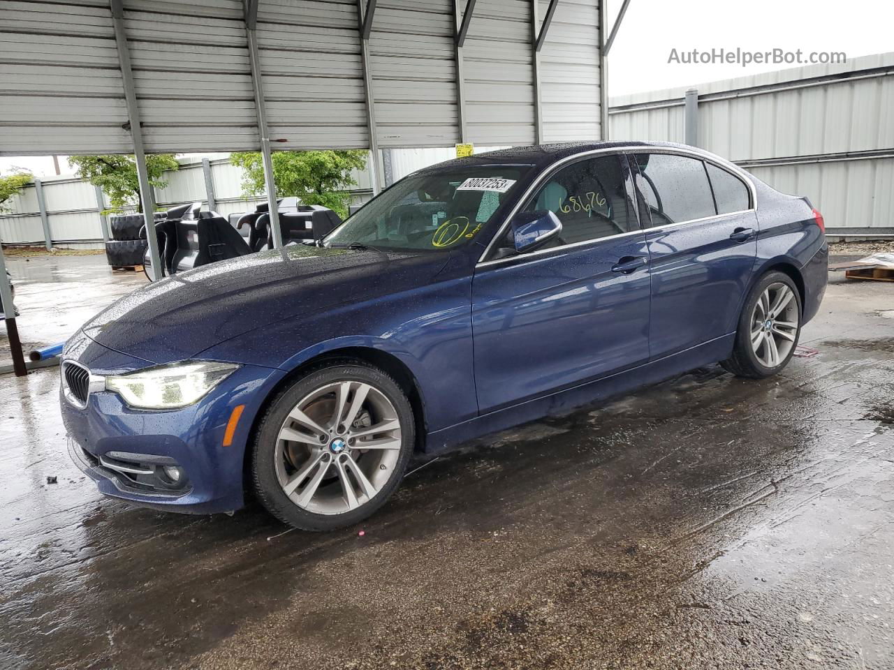 2017 Bmw 330 I Blue vin: WBA8B9G51HNU49945