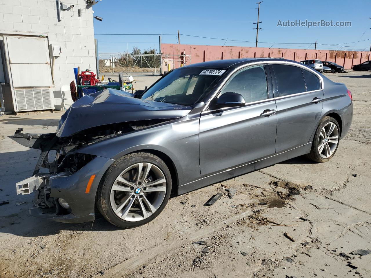 2017 Bmw 330 I Gray vin: WBA8B9G53HNU49719