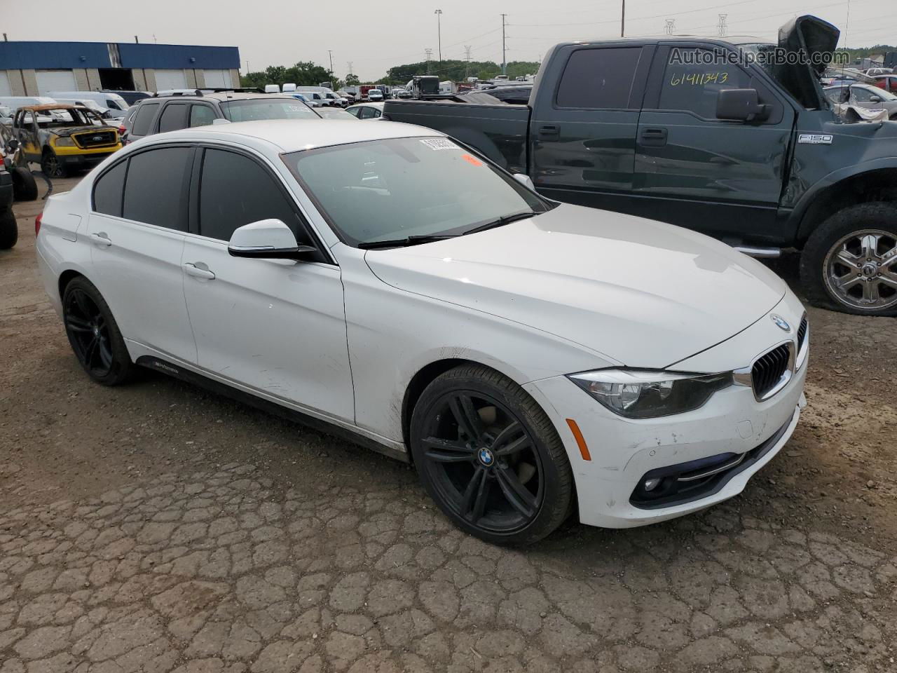 2017 Bmw 330 I White vin: WBA8B9G57HNU09238