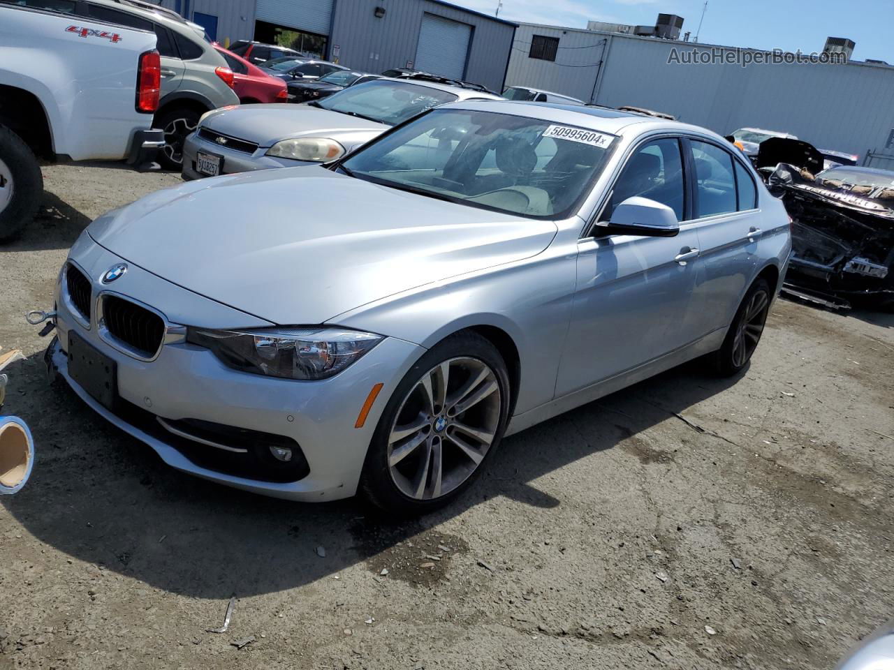 2017 Bmw 330 I White vin: WBA8B9G57HNU50128