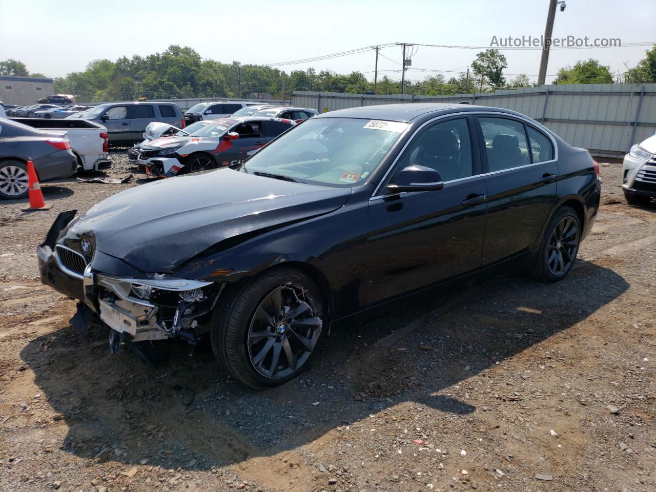 2017 Bmw 330 Xi Black vin: WBA8D9C31HA003946