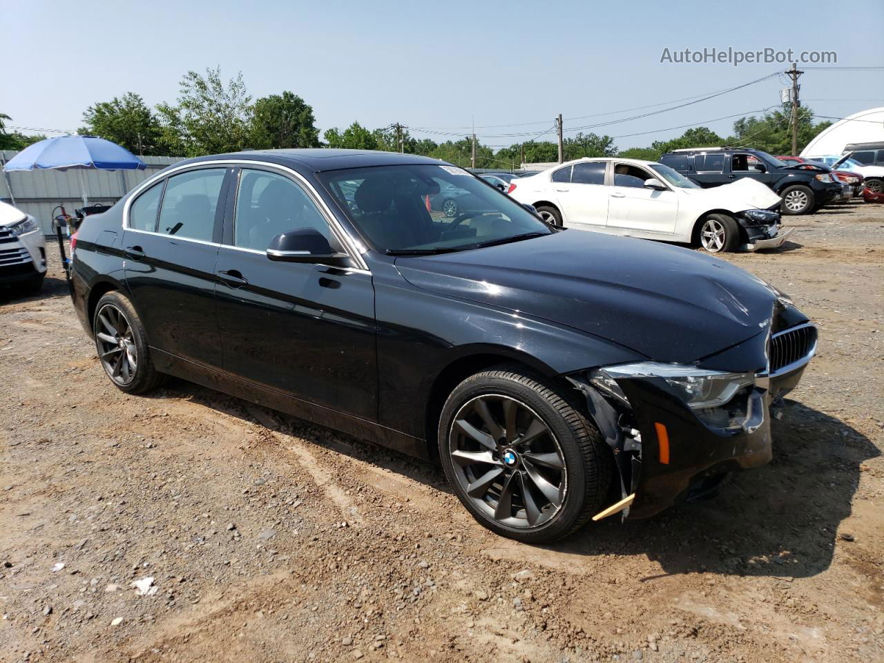 2017 Bmw 330 Xi Black vin: WBA8D9C31HA003946