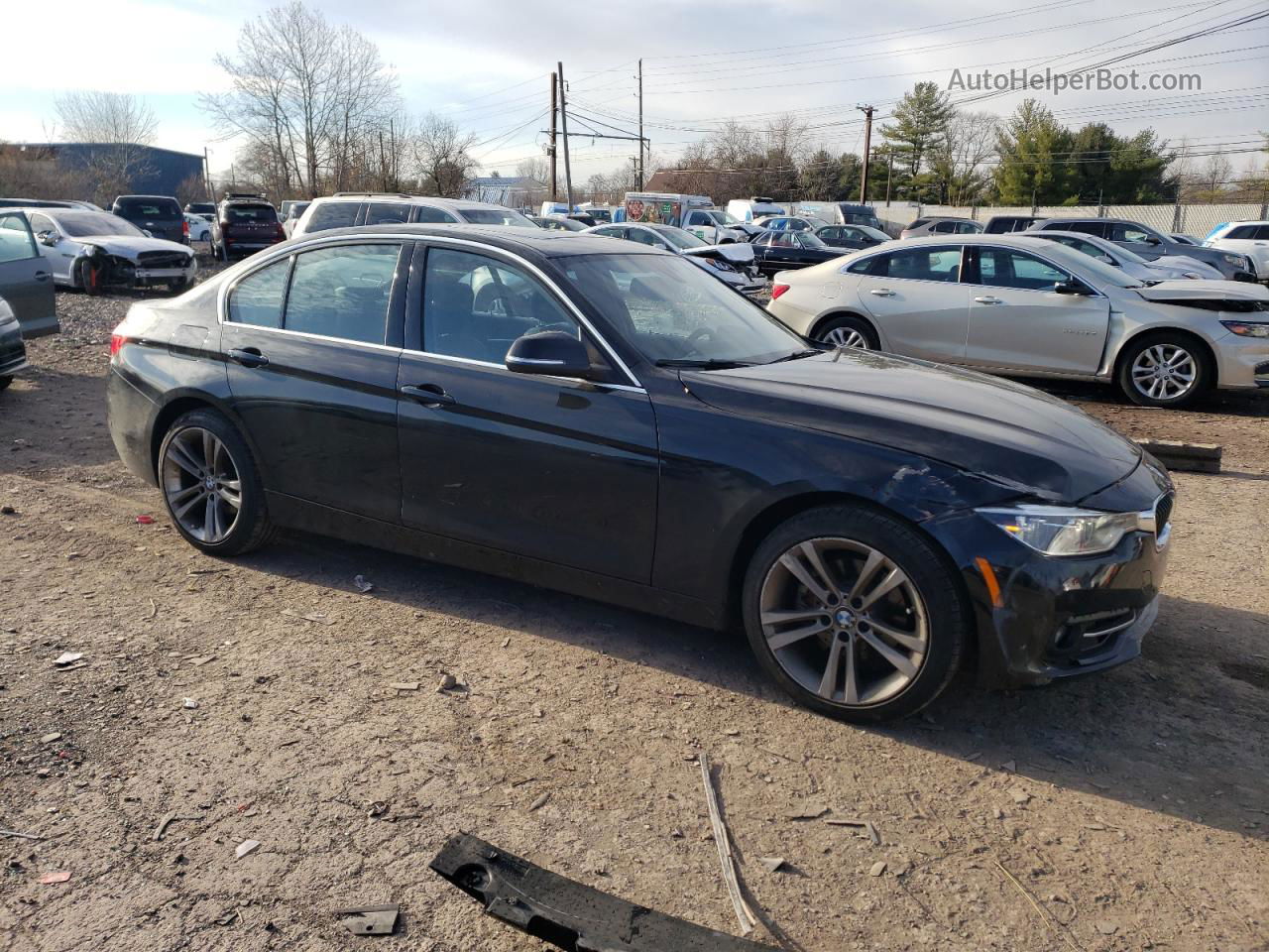 2017 Bmw 330 Xi Black vin: WBA8D9C35HA004887