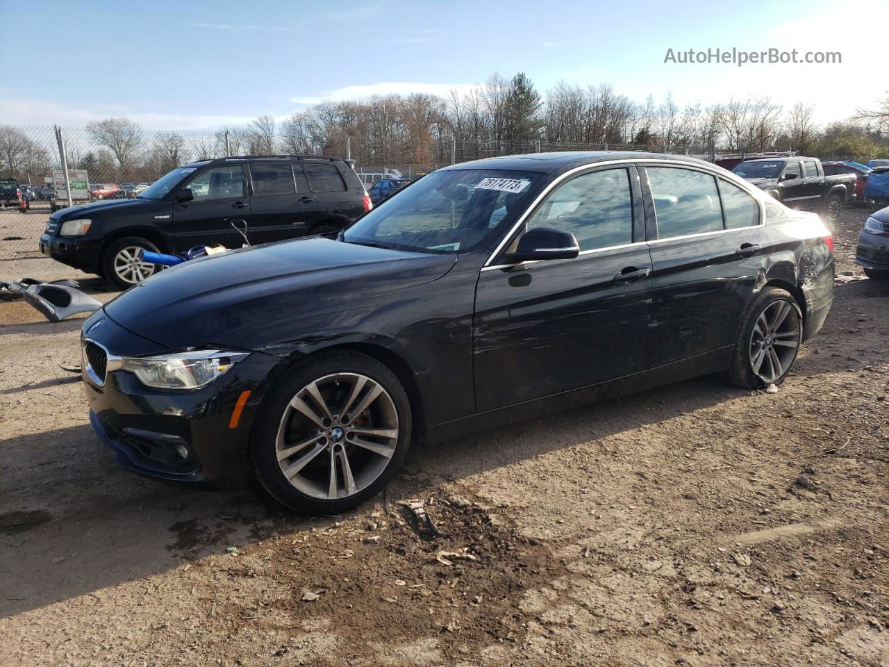 2017 Bmw 330 Xi Черный vin: WBA8D9C35HA004887