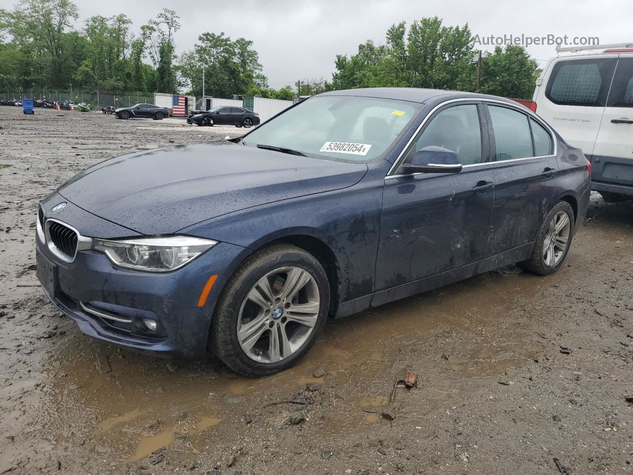 2017 Bmw 330 Xi Blue vin: WBA8D9C37HA011677