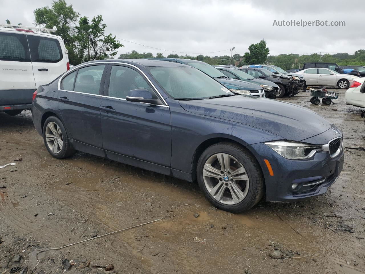 2017 Bmw 330 Xi Blue vin: WBA8D9C37HA011677