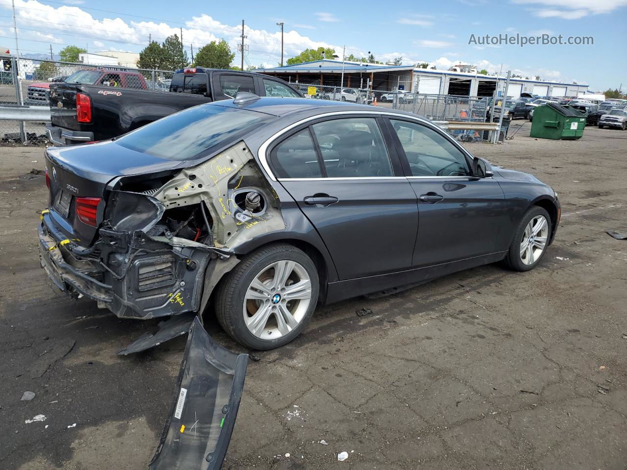 2017 Bmw 330 Xi Gray vin: WBA8D9C53HK678340