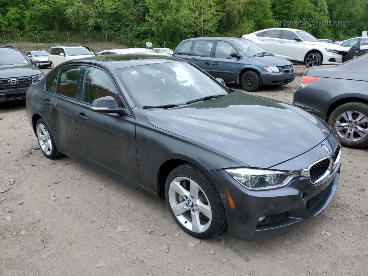 2017 Bmw 330 Xi Gray vin: WBA8D9C56HK677876