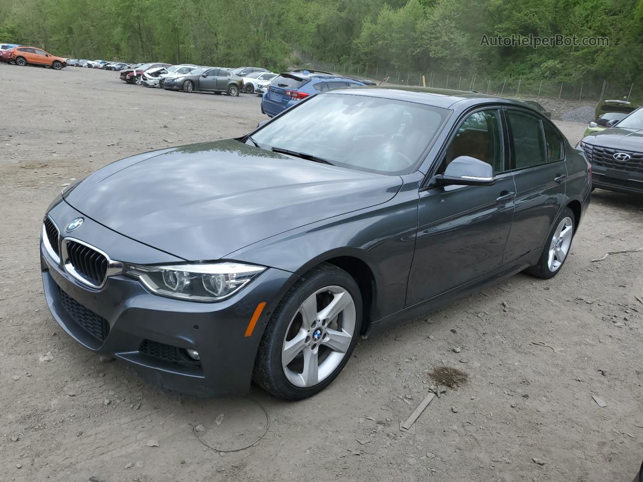 2017 Bmw 330 Xi Gray vin: WBA8D9C56HK677876