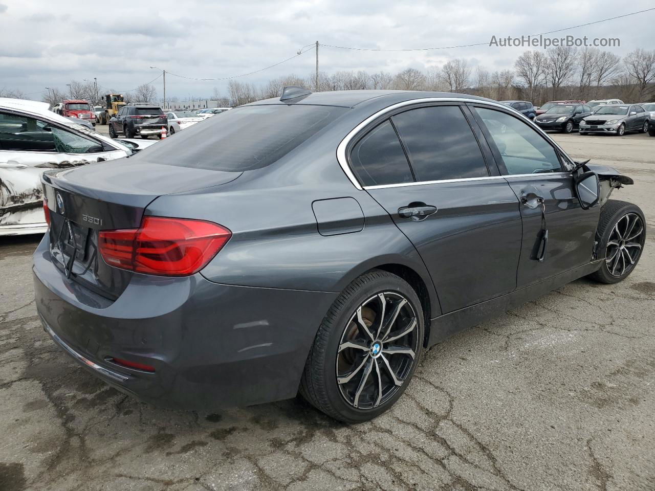 2017 Bmw 330 Xi Gray vin: WBA8D9C56HK678025