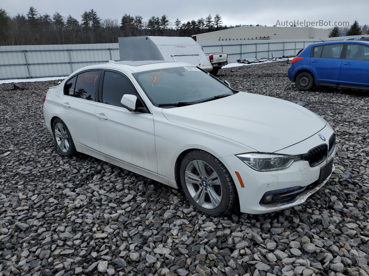 2017 Bmw 330 Xi White vin: WBA8D9G30HNU63019