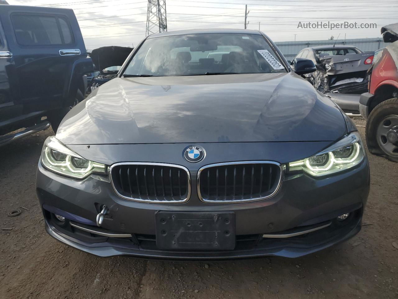 2017 Bmw 330 Xi Gray vin: WBA8D9G31HNU62879