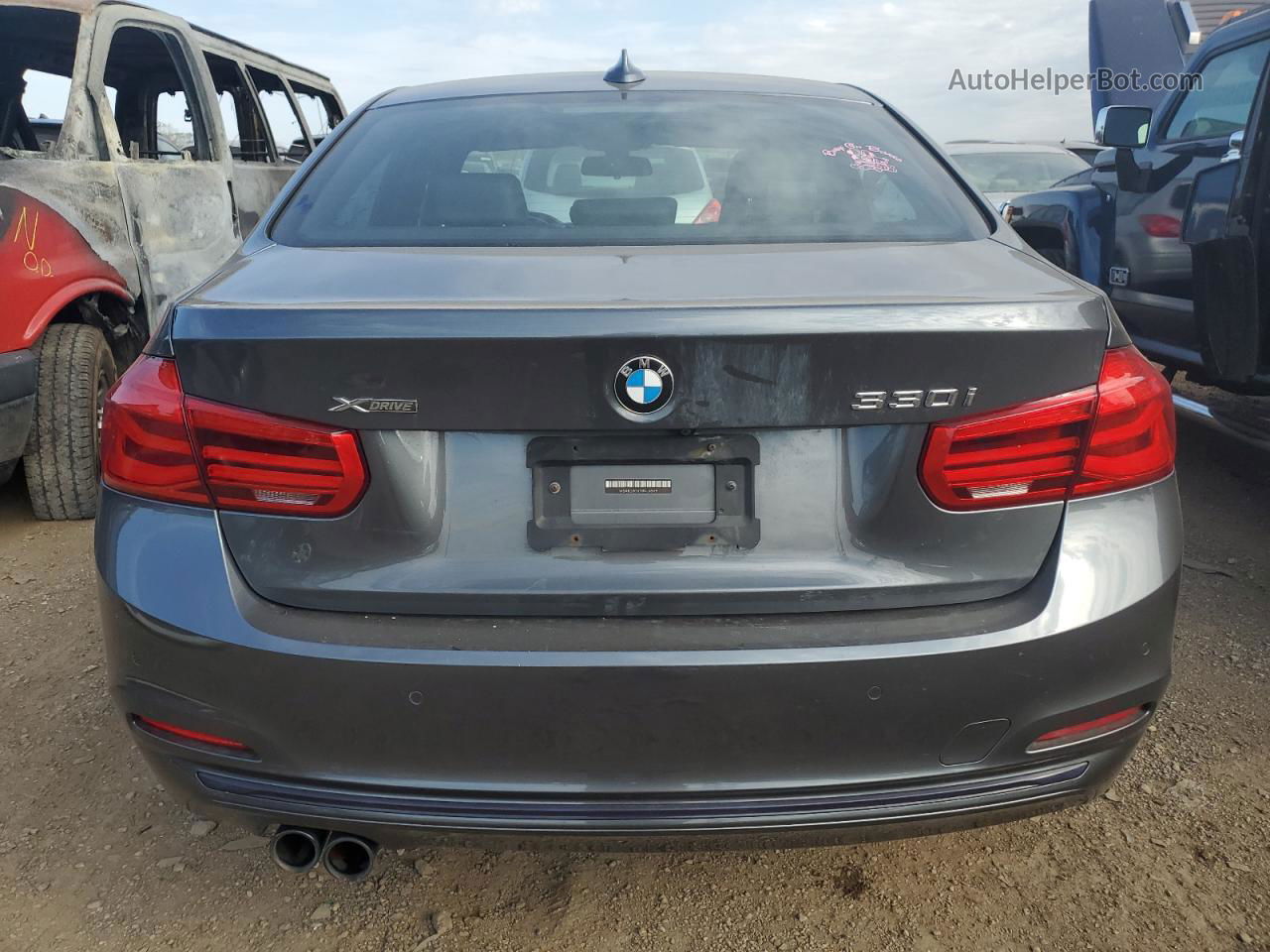 2017 Bmw 330 Xi Gray vin: WBA8D9G31HNU62879