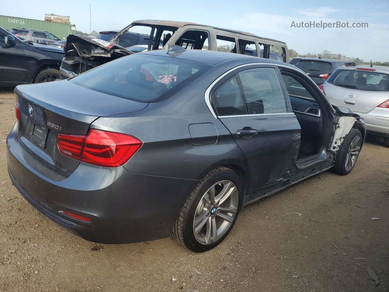 2017 Bmw 330 Xi Gray vin: WBA8D9G31HNU62879