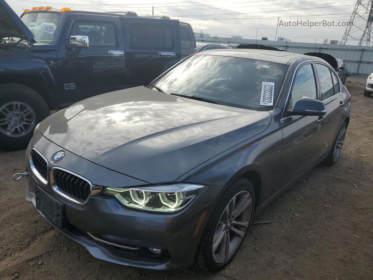 2017 Bmw 330 Xi Gray vin: WBA8D9G31HNU62879