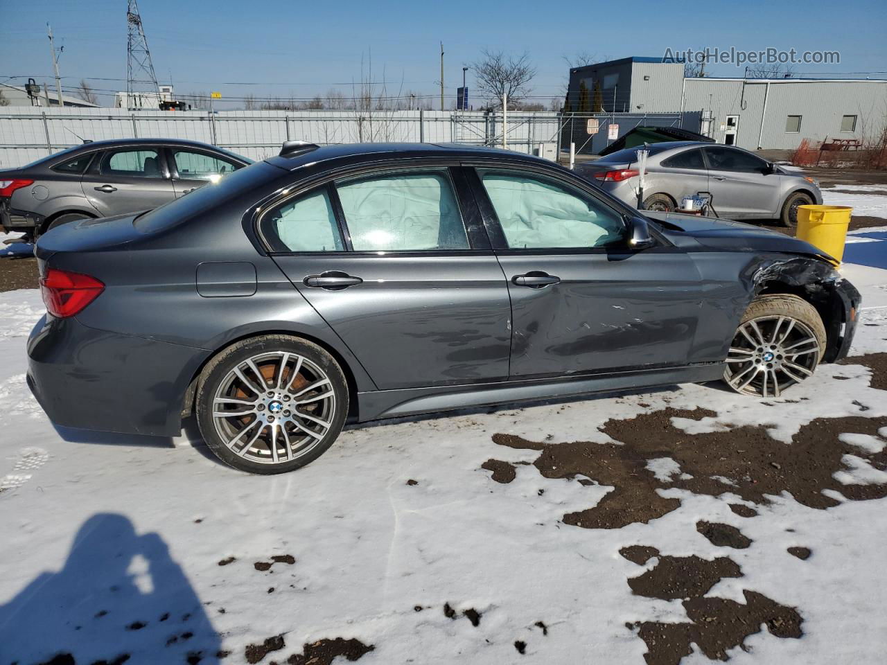 2017 Bmw 330 Xi Gray vin: WBA8D9G31HNU64602